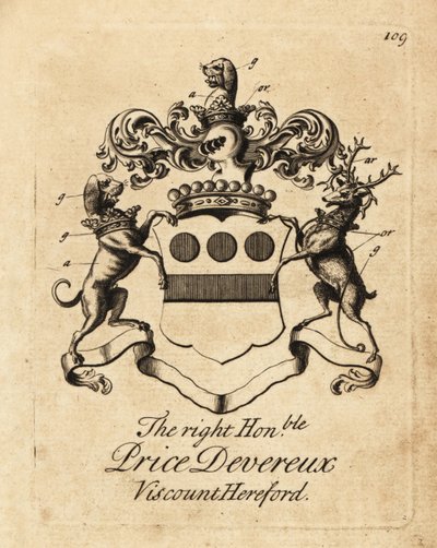 第9代子爵プライス・デブロー（1664-1740）の紋章 作： Andrew Johnston