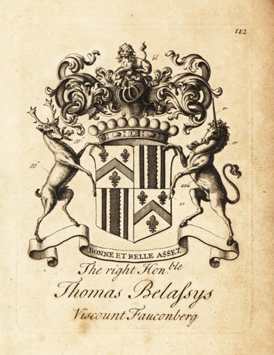 フォーコンバーグ伯爵トーマス・ベラシス（Thomas Belassys, Viscount Fauconberg）の紋章（1699年～1774年 作： Andrew Johnston