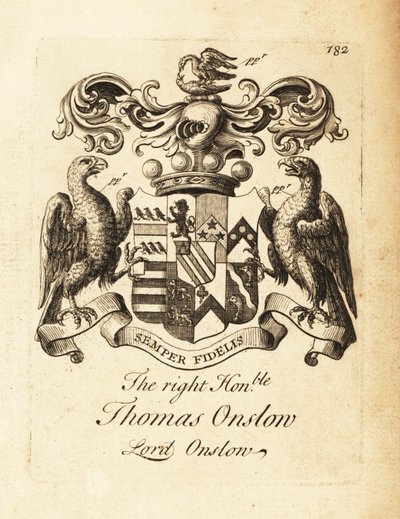 Thomas Onslow, Lord Onslow, 2nd Baron Onslowの紋章。 作： Andrew Johnston