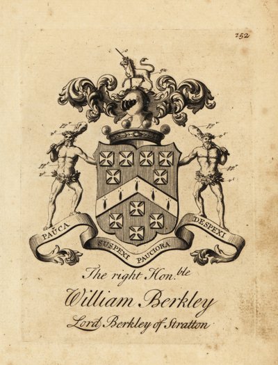 ストラットンのバークレー卿、第4代バークレー男爵、Right Honourable William Berkley（1741年没）の紋章 作： Andrew Johnston