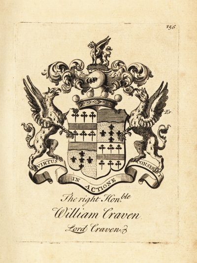 右手のウィリアム・クレイヴン、クレイヴン卿、第3男爵クレイヴン（1700-1739）の紋章 作： Andrew Johnston