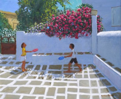 バットとボール、ミロス島、2023年（キャンバスに油彩） 作： Andrew Macara