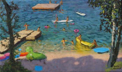 カヌー、クロアチア、（油彩・キャンバス 作： Andrew Macara