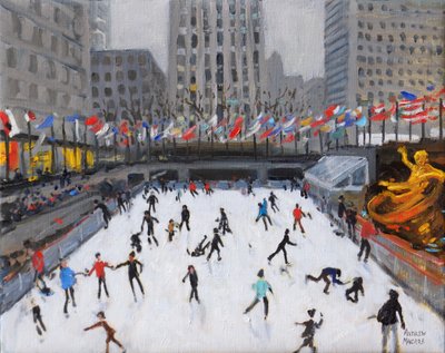 クリスマススケート、ロッカーフェラアイスリンク、ニューヨーク、（2017、 作： Andrew Macara