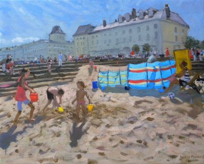 砂で遊ぶ、ランディドノー。 2010 作： Andrew Macara