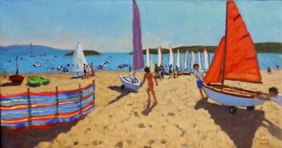 ボートを押し出す、Abersoch、2016、 作： Andrew Macara