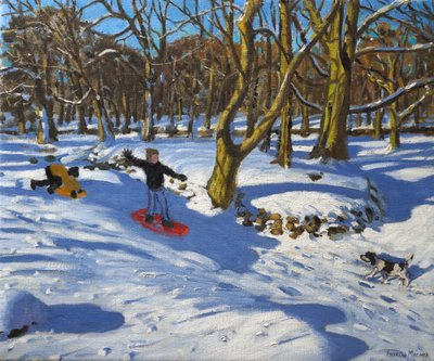 赤いそり、ロンバーデールホール、ダービーシャー、2014年 作： Andrew Macara
