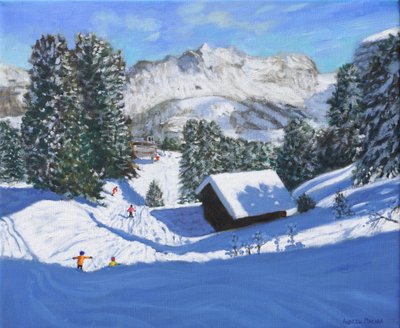 スキー・シャレー、サモアン、グラン・マッシフ、フランス、2023年（キャンバスに油彩） 作： Andrew Macara