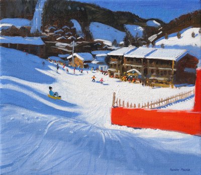 フランス・ラ・クルサズでのスキー（油彩・キャンバス 作： Andrew Macara