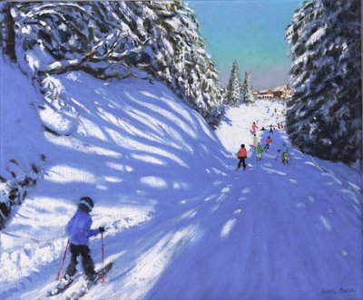 スキー、サモエン、グランマシフ、フランス、2021年（キャンバスに油彩） 作： Andrew Macara