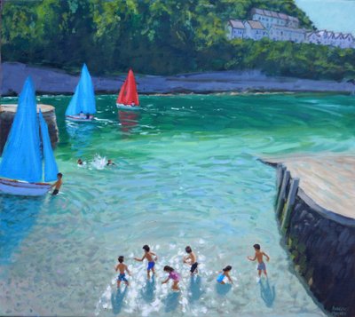 石をスキミング、ルー、コーンウォール、2018 作： Andrew Macara