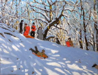 そり、2010年（キャンバスに油彩） 作： Andrew Macara