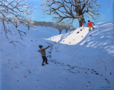 スノーボーリング、2011年（キャンバスに油彩） 作： Andrew Macara