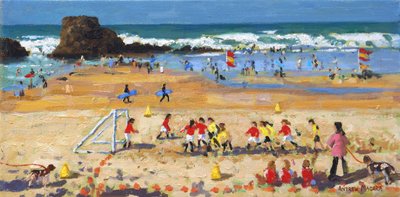 Sports day,Perranporth,2017,(oil on canvas) 作： Andrew Macara