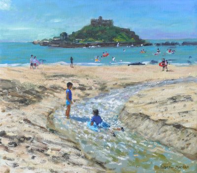 セント・マイケルズ・マウント、マラジオン、コーンウォール、2024年（キャンバスに油彩） 作： Andrew Macara