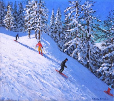 フランス、レザルクの急斜面、（油彩・キャンバス 作： Andrew Macara