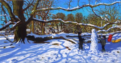 雪だるま、Calke Abbey、Ticknall、Derby、2022年（キャンバスに油彩） 作： Andrew Macara