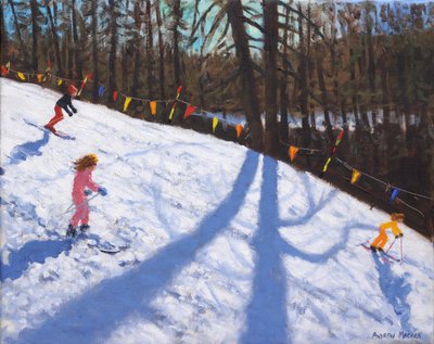 Three Valleys skiing ,2018,(oil on canvas) 作： Andrew Macara