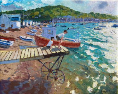 着陸段階の2人の少年、テインマス、201516、 作： Andrew Macara