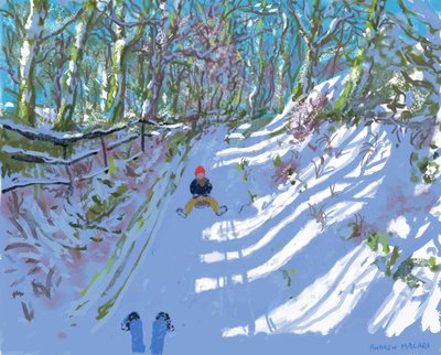 iPad painting,Sledging,Windley Lane,Idridgehay,Belper,2021,Prints available. 作： Andrew Macara