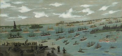 自由の女神、1893年とニューヨーク港のアメリカ艦隊のレビュー 作： Andrew Meyer