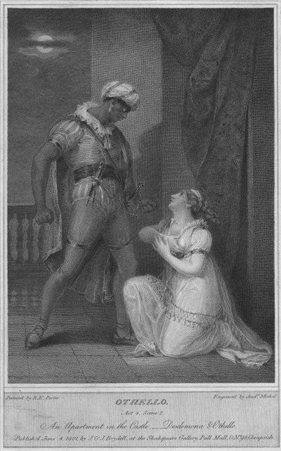 オセロ。第4幕シーン2.城のアパート。 Desdemona＆Othello、1801。 作： Andrew Michel