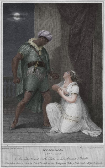 オセロ。第4幕シーン2.城のアパート。 Desdemona＆Othello、1801。 作： Andrew Michel