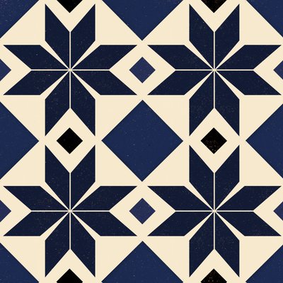 青色のスペイン製タイル（2018年 作： Andrew Watson