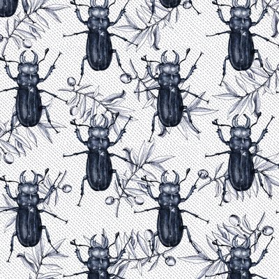 クワガタムシ、2017年、インク 作： Andrew Watson