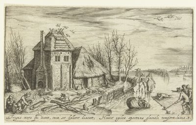 スケーターのいる冬の風景 風景（シリーズタイトル） 作： Andries Jacobsz. Stock
