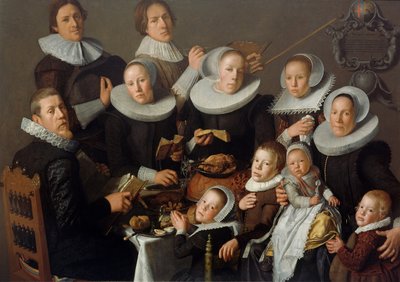 画家Andries van Bochovenと彼の家族の肖像、1629 作： Andries van Bochoven