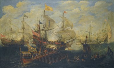 トルコ人とキリスト教徒の間の海戦 作： Andries van Eertvelt