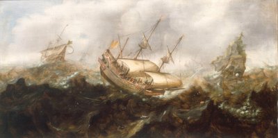 嵐の海の船 作： Andries van Eertvelt