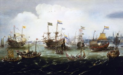オランダ艦隊の帰還（5月1日 作： Andries van Eertvelt