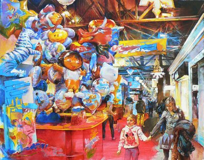 色とりどりのマーケット風船 作： Andrii Kutsachenko