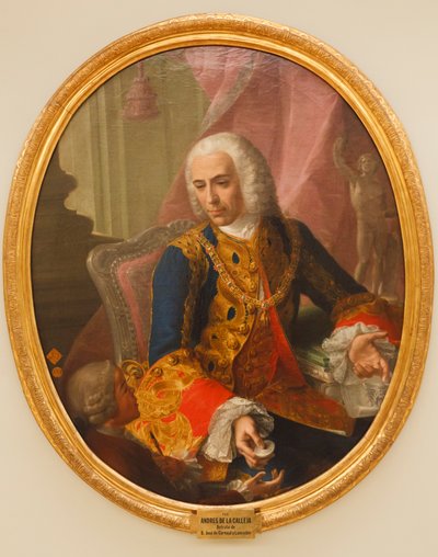 ドン・ホセ・デ・カルバハル・イ・ランカスターの子供との肖像、マリアーノ・サンチェス、1754 作： Andrés de la Calleja