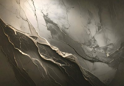 優雅な金色の縞模様が入った大理石 作： Anete Purina-Purite