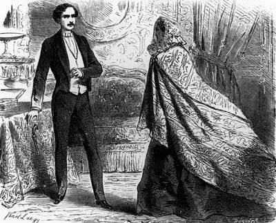 アレクサンドル・デュマ (1802-1870) とオーギュスト・マケ (1813-1888) の小説、モンテ・クリスト伯のイラスト、アンジュ・ルイ・ジャネ (1815-1872) による描画後の彫刻 作： Ange Louis (1815 72) Janet