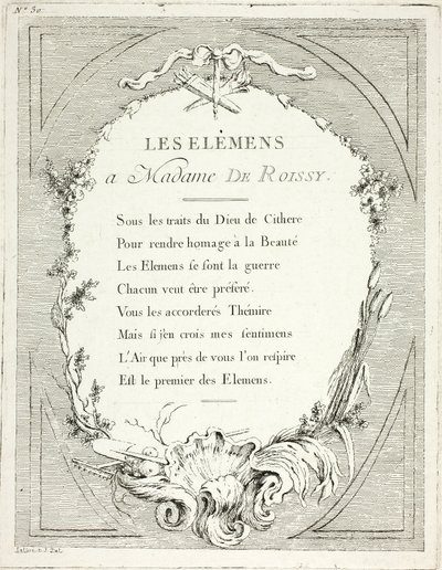 扉絵、『Élements』より 作： Ange Laurent de Lalive de Jully