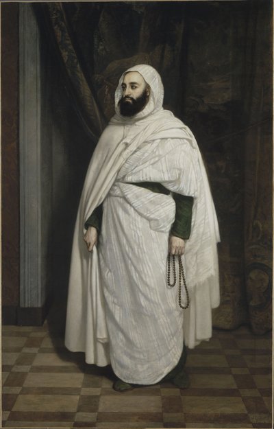 Abdelkader ibn Muhieddine 1808-1883、1853の肖像。 作： Ange Tissier