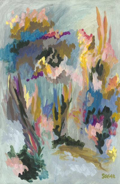 鮮やかな花の抽象画 作： 