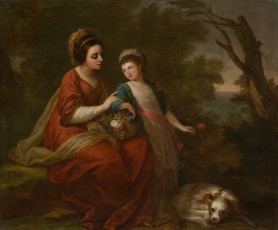 ヒュー・モーガン夫人と娘 1771年。 作： Angelica Kauffman