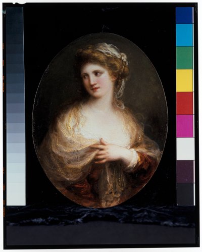 黄色いショールをまとった女性の肖像 作： Angelica Kauffman