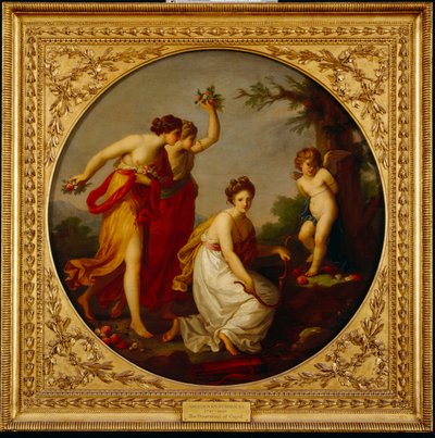 Cupidon aseista riisuminen (öljy kankaalle) 作： Angelica Kauffman