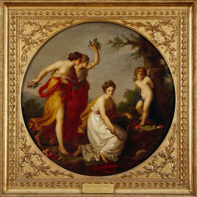 「キューピッドの武装解除」、c1800 作： Angelica Kauffman