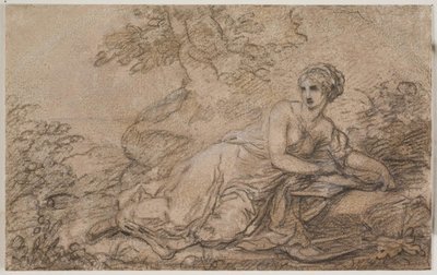 女性詩人、おそらくサッフォー 作： Angelica Kauffmann