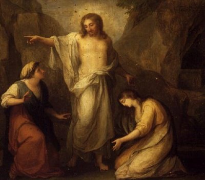 マルタとマグダラのマリアに現れたキリスト 作： Angelica Kauffmann