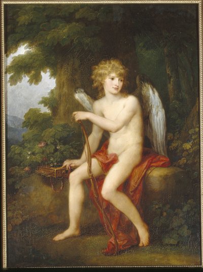 ヘンリク・ルボミルスキ (1777-1850) をキューピッドとして数えること - アンジェリカ・カウフマン (1741-1807) による絵画、キャンバスに油 作： Angelica Kauffmann