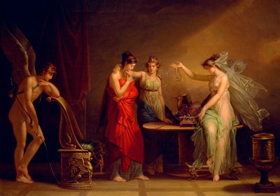 アンジェリカ・カウフマン（1741-1807）の「キューピッドとプシュケの伝説」。 作： Angelica Kauffmann