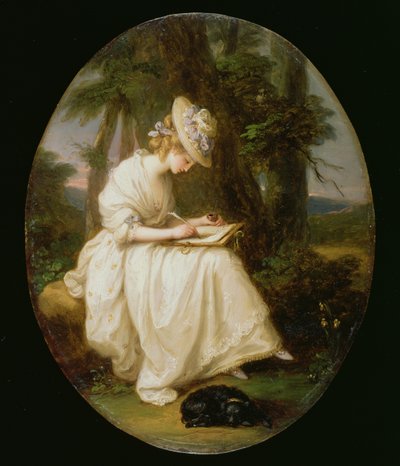 ルイーザ・ハモンド（銅に油彩） 作： Angelica Kauffmann